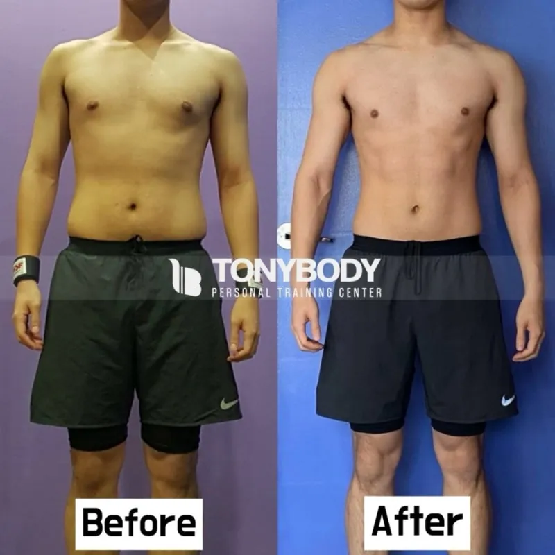 토니바디PT 중곡점 회원 변화 전후 사진 2