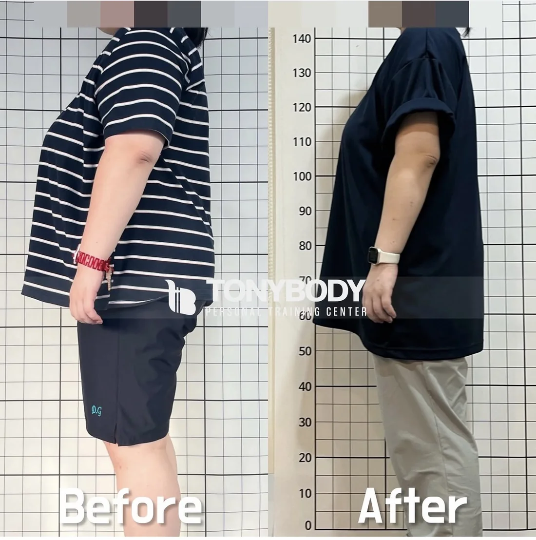 토니바디PT 사가정점 회원 변화 전후 사진 8